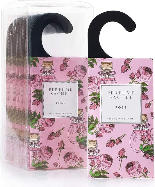 ROSE COTTAGE Large 12 Packs Rose Hanging Closet Deodorizer Air Freshener Long Lasting Scented