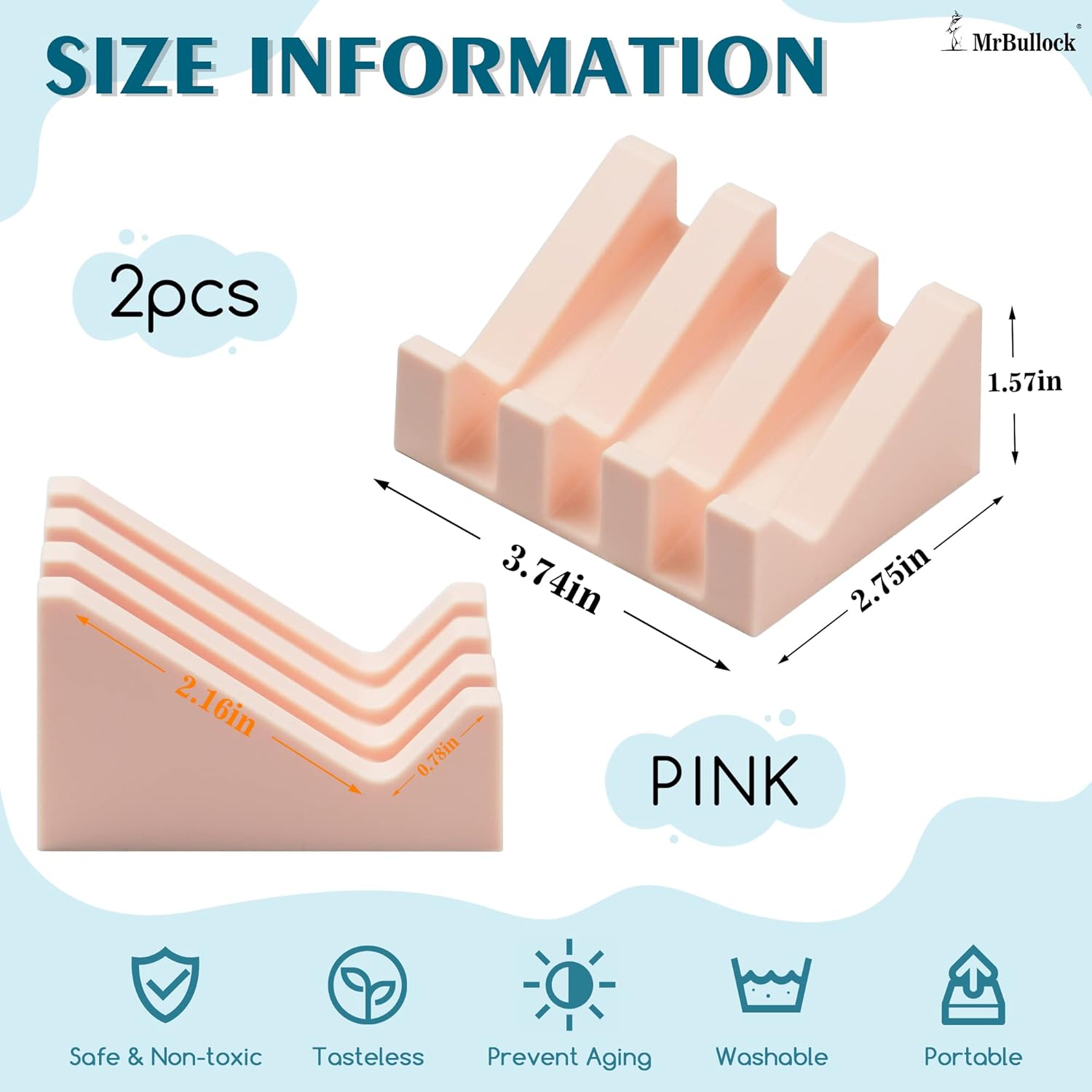 Silicone Soap Dish for Bar Soap Holder for Shower Bathroom Self Draining Waterfall Drying Tray Keep