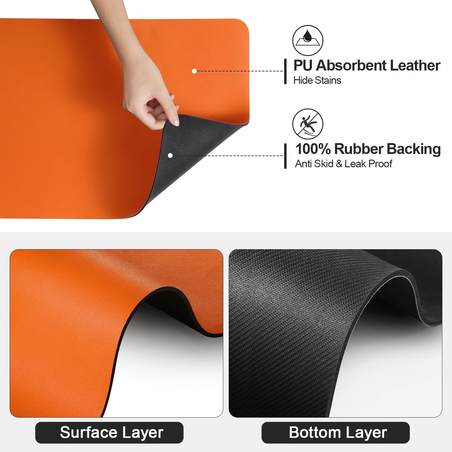 Dish Drying Mat for Kitchen Counter | Coffee Bar Mat for Countertops | Heat Resistant Drainer Mat