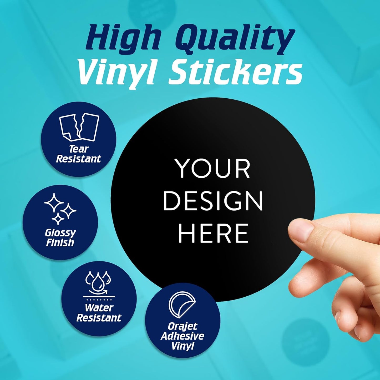 5-1000 Custom Vinyl Stickers - Upload Your own Image, Text, Design, Logo - Personalized Logo Labels