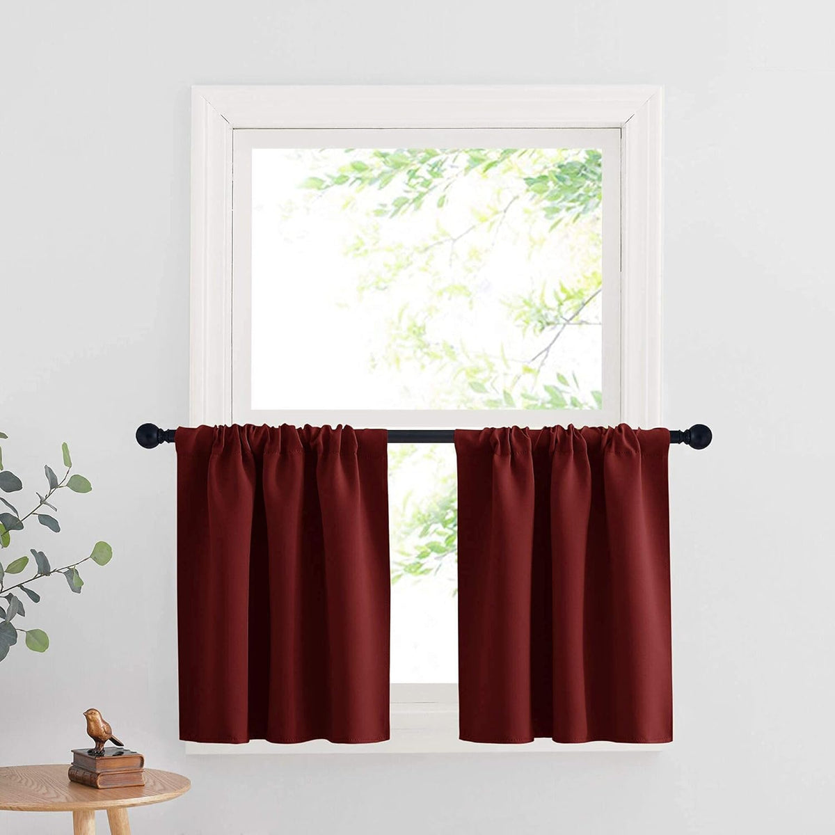 RYB HOME Short Curtains for Bathroom - Half Window Kitchen Curtains, Insulated Drapes Blackout
