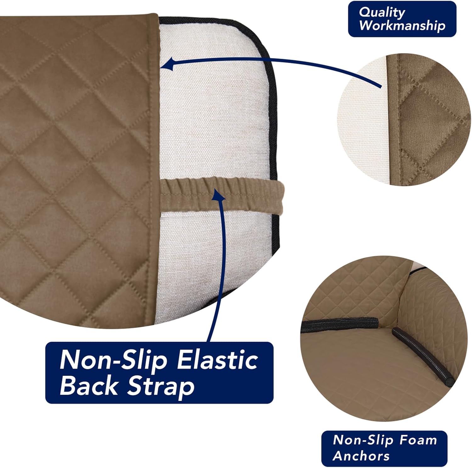 PureFit Reversible Quilted Sofa Cover, Water Resistant Slipcover Furniture Protector, Washable