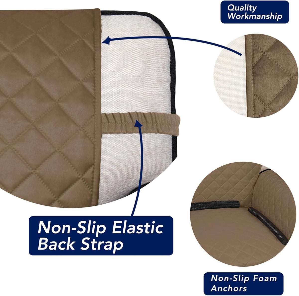 PureFit Reversible Quilted Sofa Cover, Water Resistant Slipcover Furniture Protector, Washable
