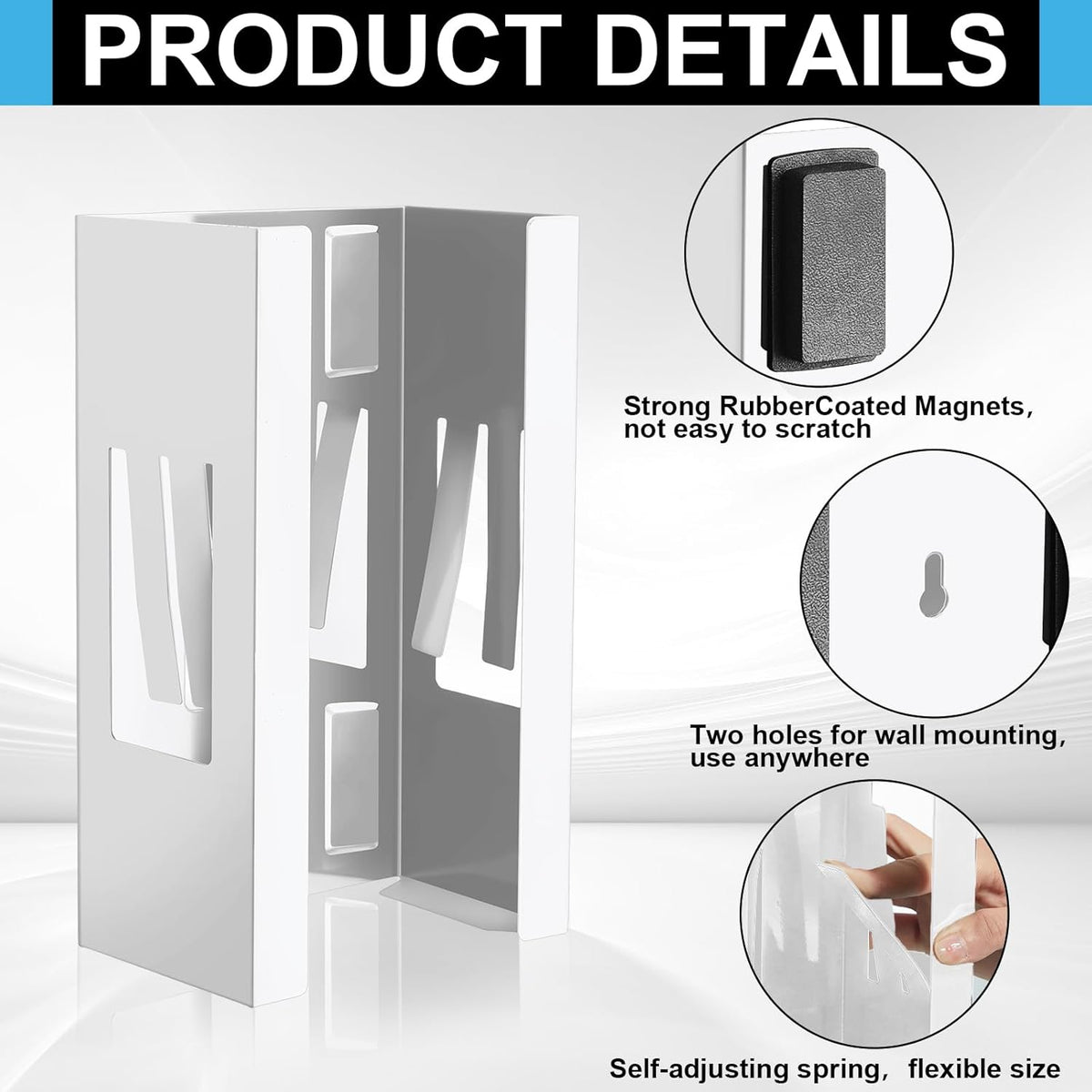 Lounsweer 2 Pcs Magnetic Glove Dispenser Holders Wall Mount Boxes of Gloves Commercial Quality