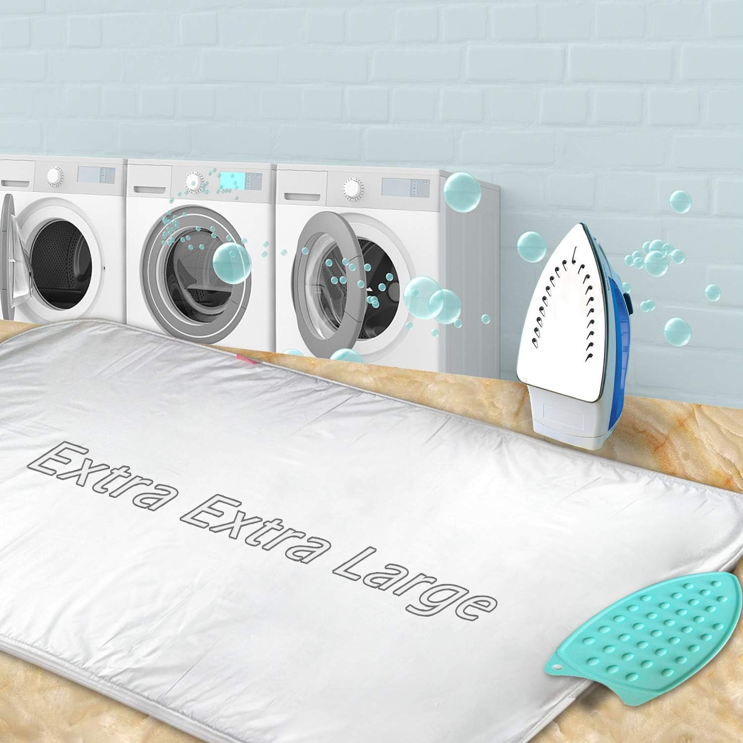 Ironing Mat,Thickened (32x55 inch) Ironing Blanket Ironing Pad, Double-Side Using Heat Resistant