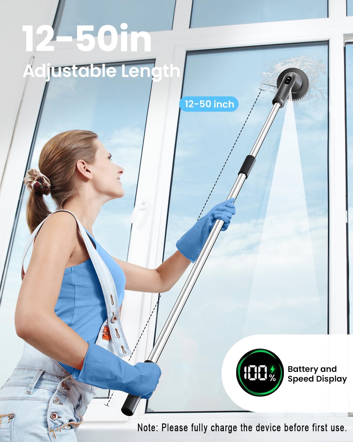 Electric Spin Scrubber, 2025 New Cordless Cleaning Brush for Home, IPX7 Waterproof Spin Scrubber