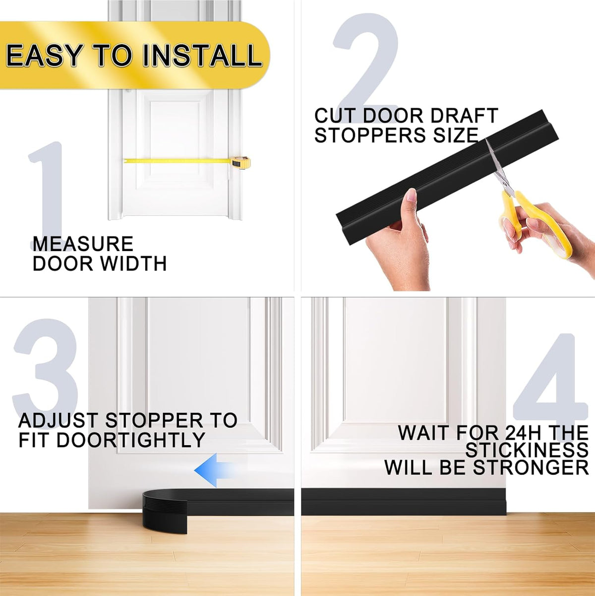 Door Draft Stopper,Door Sweep for Bottom of Door,Weather Stripping Door Seal Draft Guard Blocker