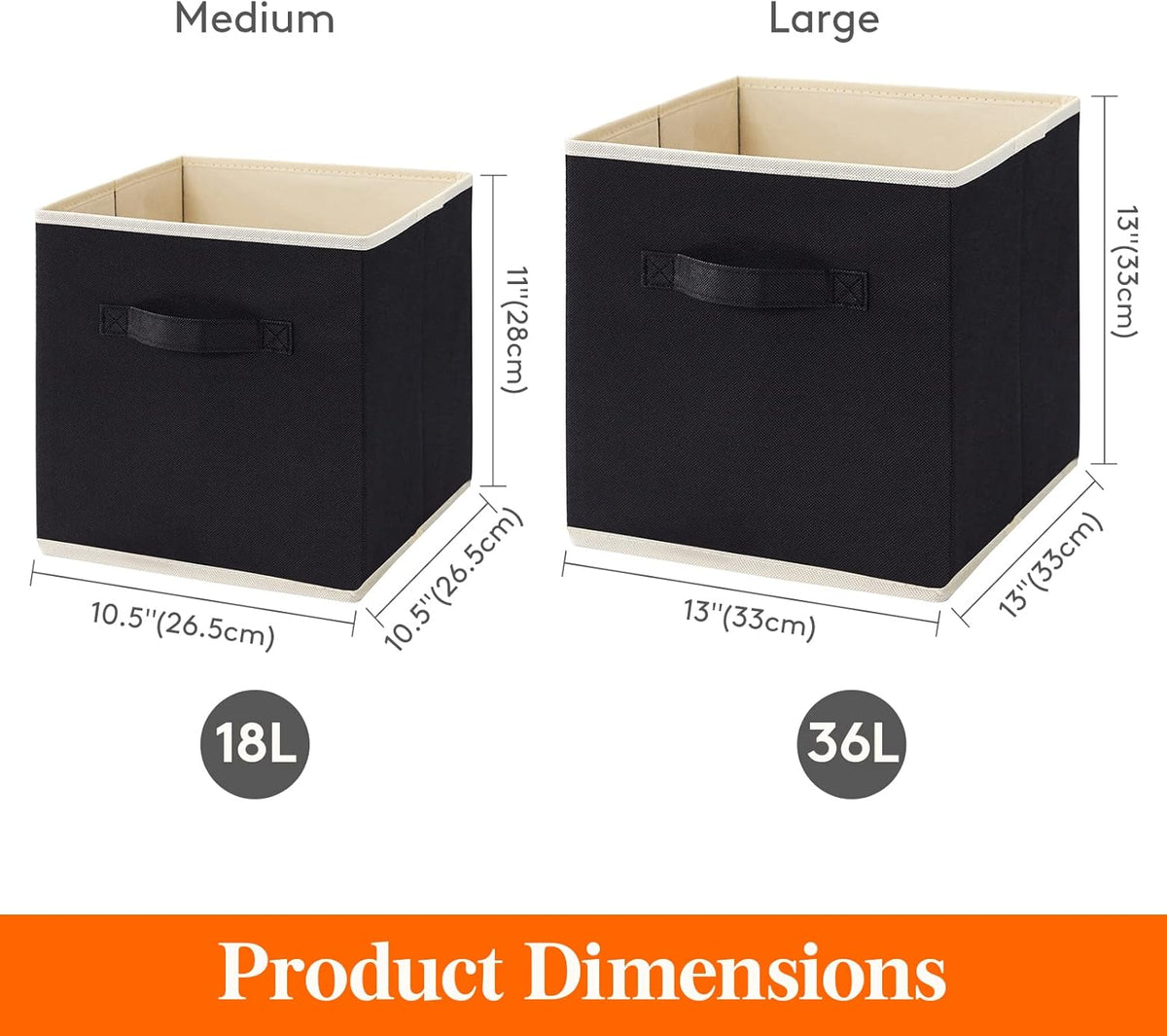 Lifewit Collapsible Fabric Storage Cubes Bins Set 11 Inch, Foldable Cubby Organizers Boxes, 6 Pack