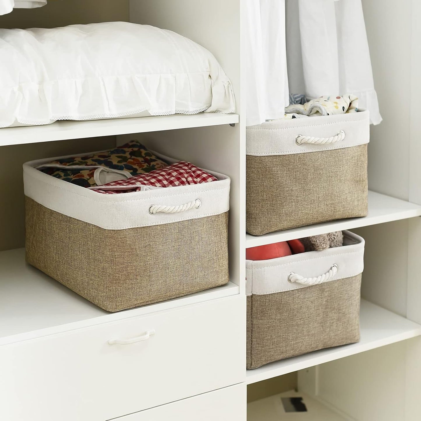 TheWarmHome Organization and Storage Basket for Organizing - X Large - 3 Pack 17.7L×13.8W×9.8H in