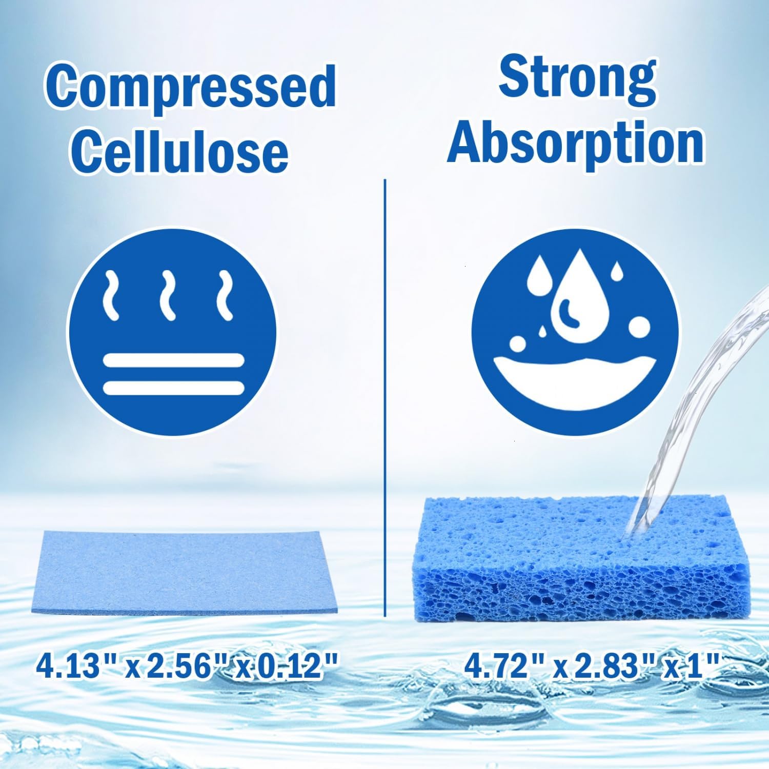 YoleShy 20 Pack Sponges Kitchen Natural Compressed Cellulose Sponges for Dishes Non Scratch for