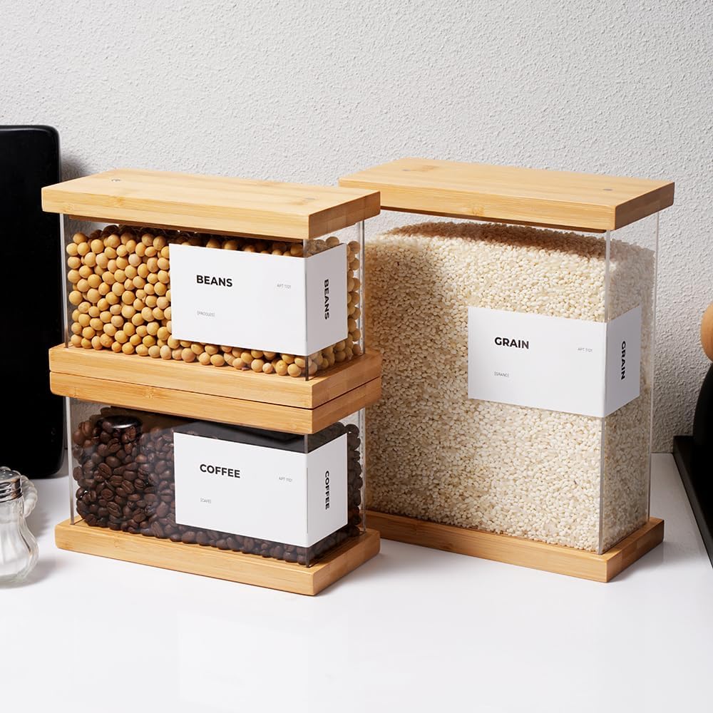 APT 1101 Bamboo Food Dispenser | Kitchen Organizers and Storage | Airtight Pantry Organizers and