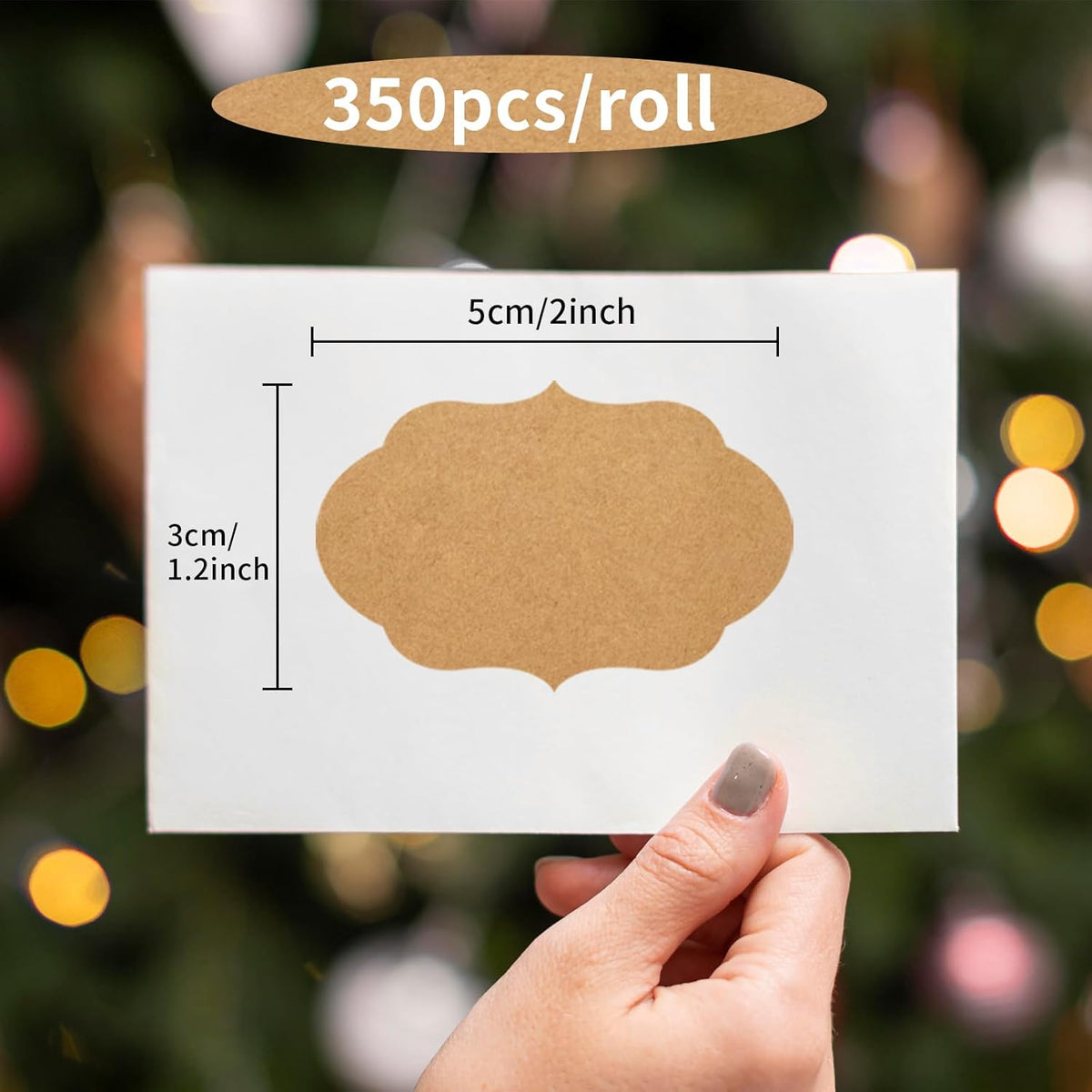 350 PCS Gift Tags Stickers Name Labels Stickers,2" x 1.2" Fancy Shape Stickers Self-Adhesive