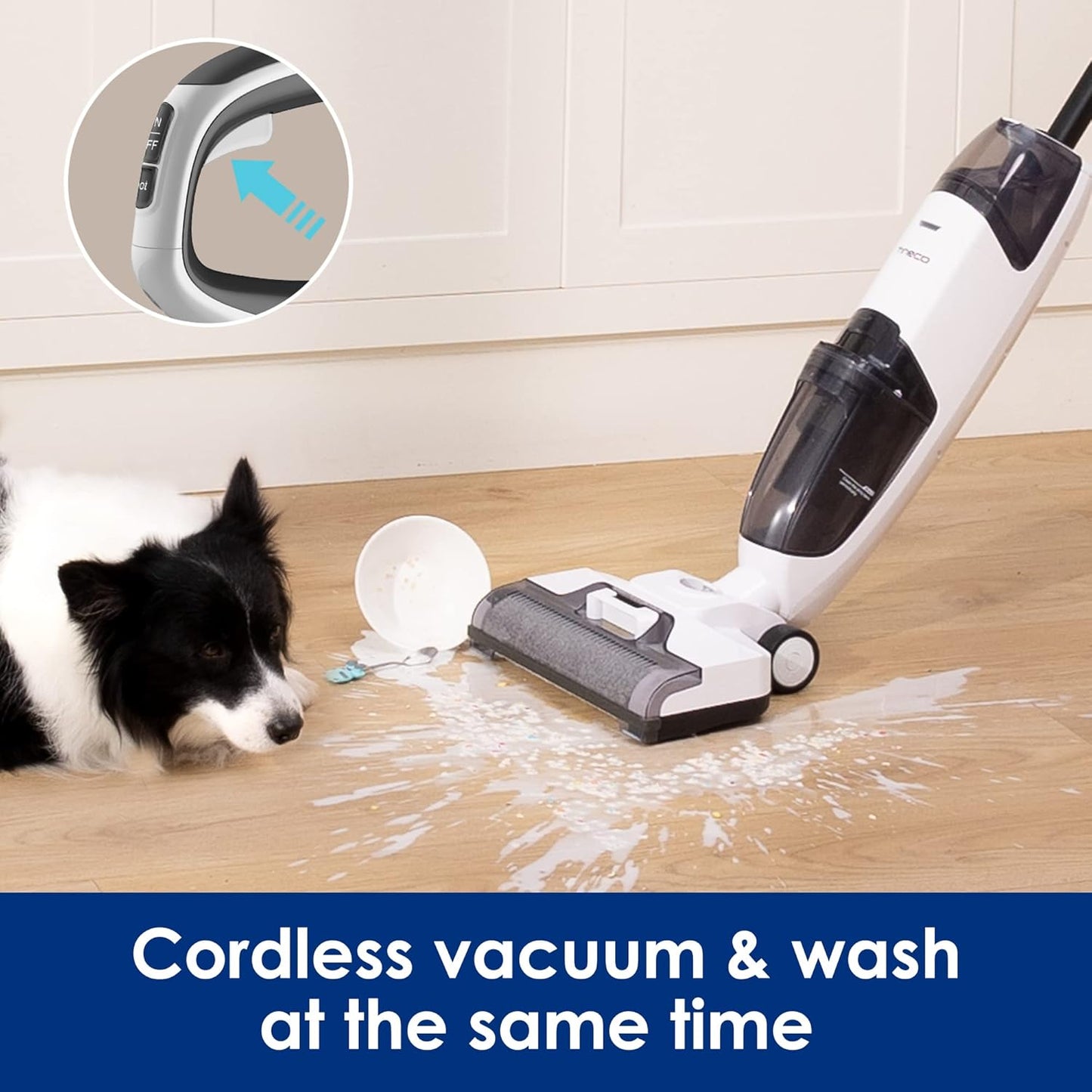 Tineco iFLOOR 2 Complete Cordless Wet Dry Vacuum Floor Cleaner and Mop, One-Step Cleaning for Hard