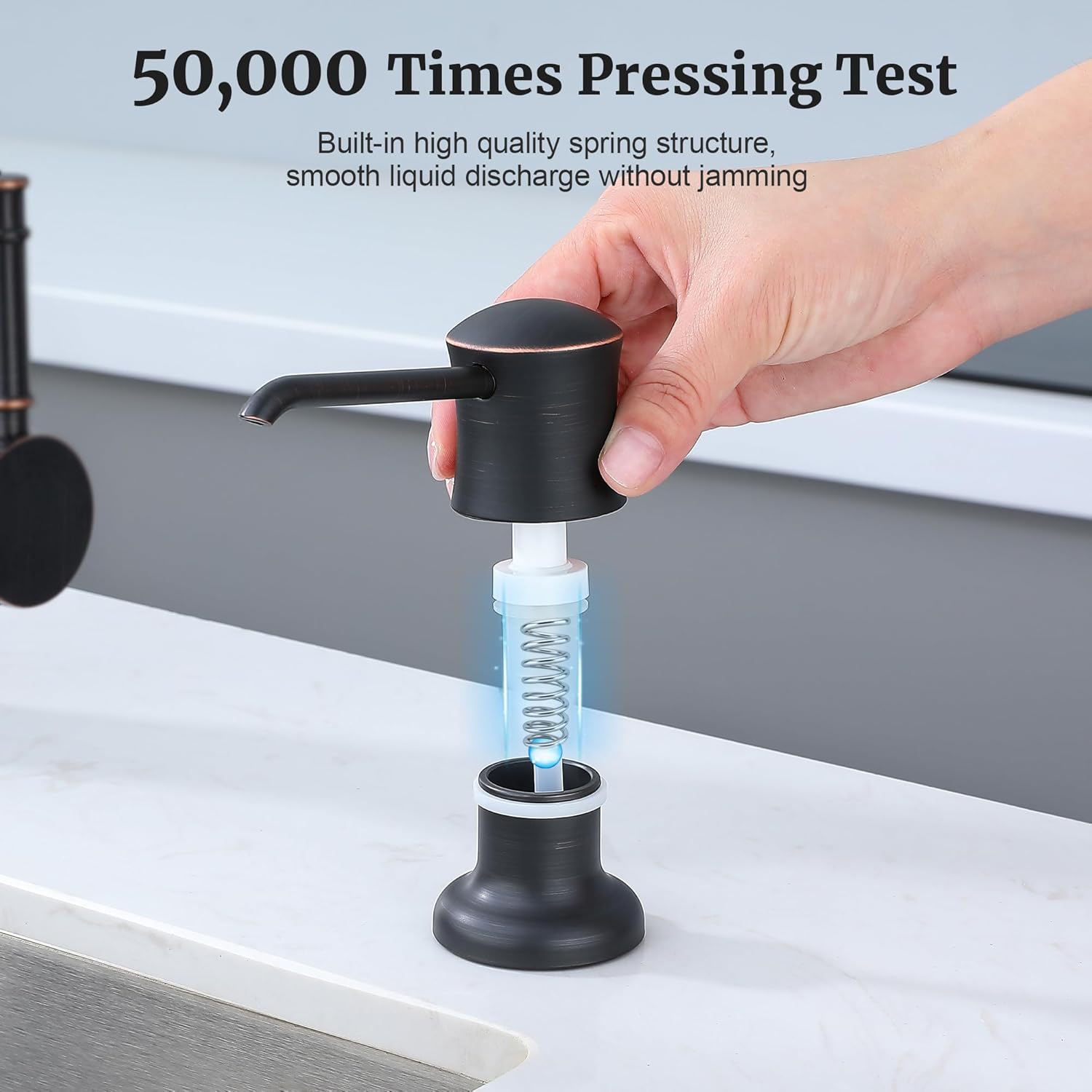 Sink Soap Dispenser for Kitchen Sink Oli Rubbed Bronze Upgrade with 40" Silicone Extension Tube