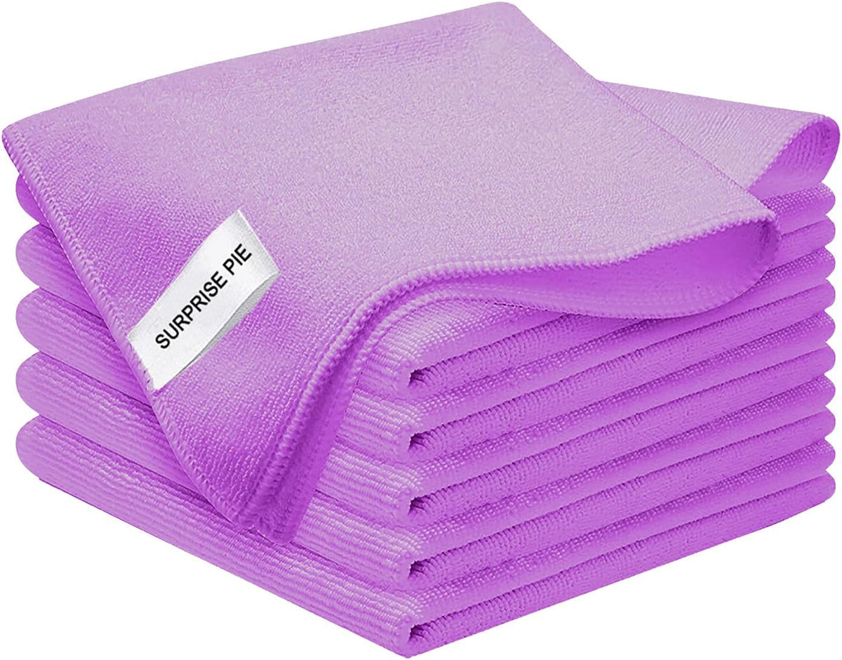Microfiber Cloth 6Pack Cleaning Rags Absorbant Lint Free Cloth for House, Kitchen, Car, Glass