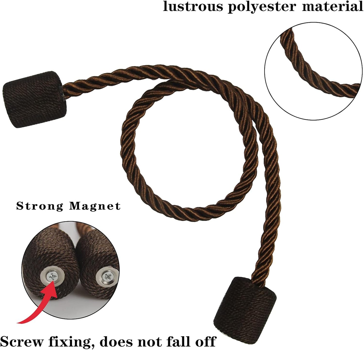 6 Pack Coffee Strong Magnetic Curtain Tiebacks Outdoor Elegant Decorative Tie Backs Modern Rope
