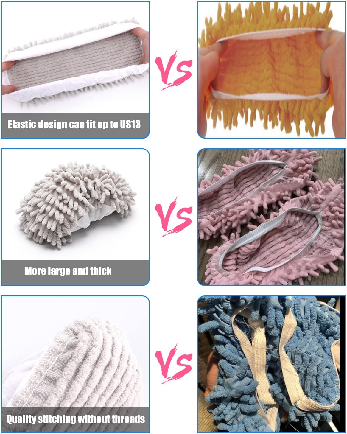 8 Pcs Mop Slippers Socks Floor Cleaning,Microfiber Shoe Covers dust Washable Reusable for Woman Man