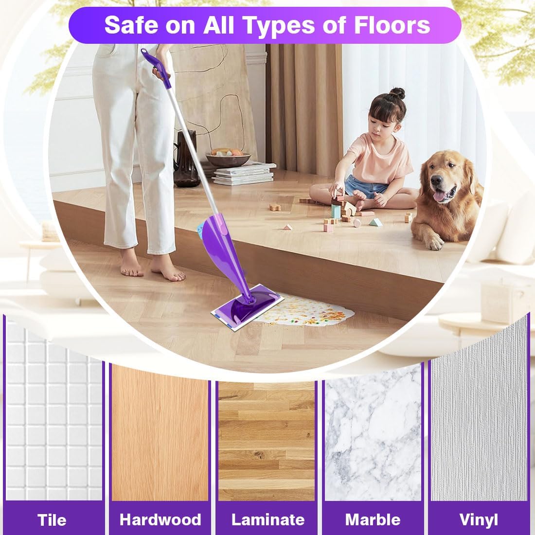 Orighty Dry Mop Pads Refill Compatible with Swiffer WetJet, Multi-Layer Mopping Pads, Multi Surface
