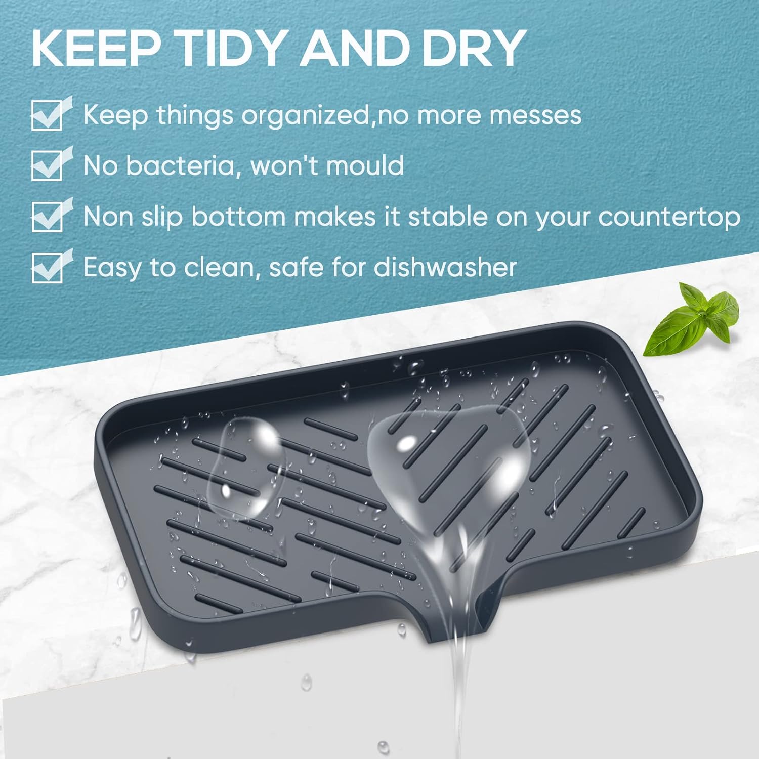 Kitchen Soap Tray,Kitchen Sink Tray Sponge Tray Kitchen Sponge Holder Self Draining Premium
