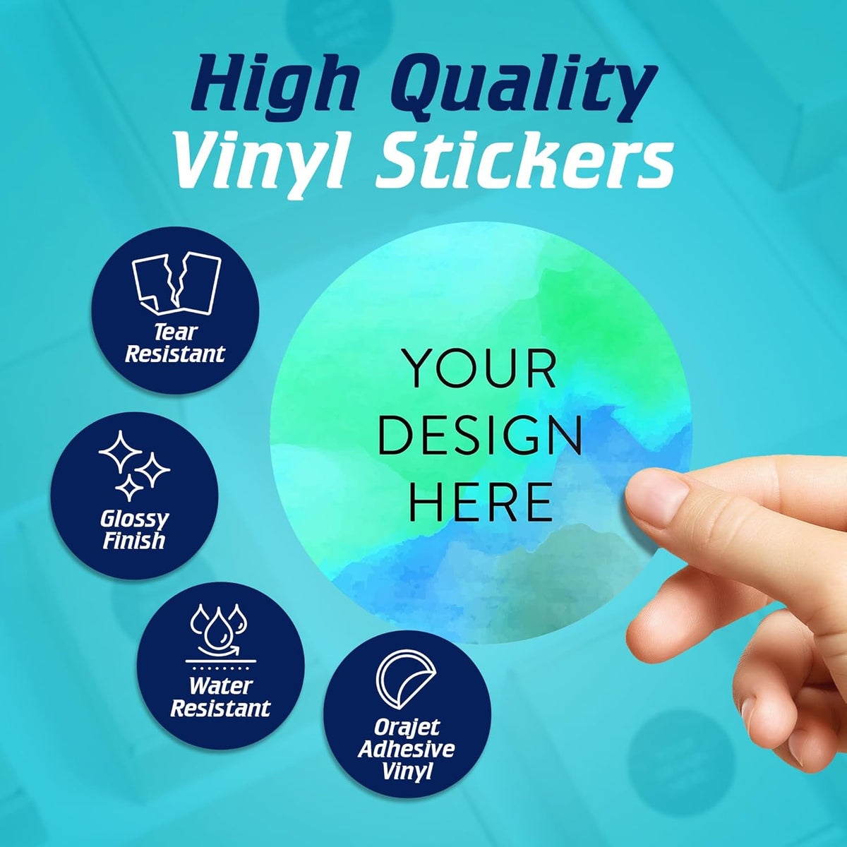100 Custom Vinyl Stickers - Upload Your own Image, Text, Design, Logo - Personalized Logo Labels