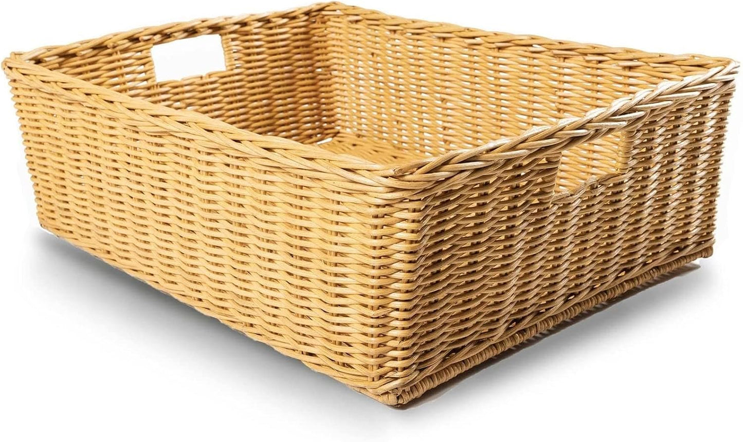 The Basket Lady Under The Bed/Basic Wicker Storage Basket, Extra Large, 25 in L x 19.5 in W x 8 in