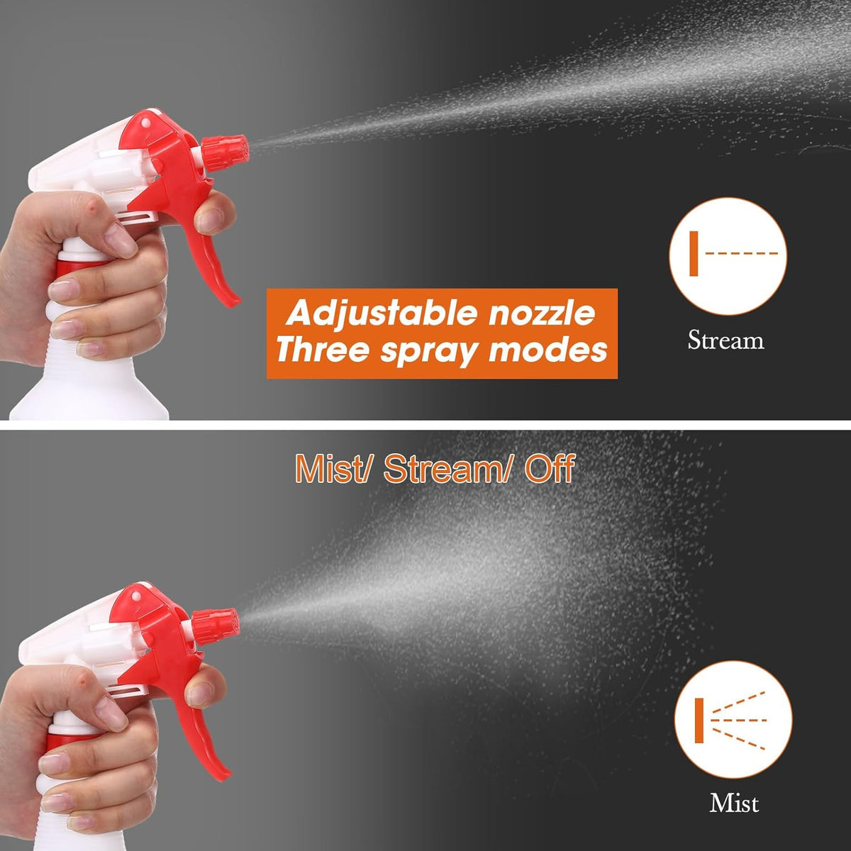 Eccliy 12 Pcs 16 Oz Plastic Spray Bottle, Adjustable Empty Reusable Sprayer for Cleaning, Planting