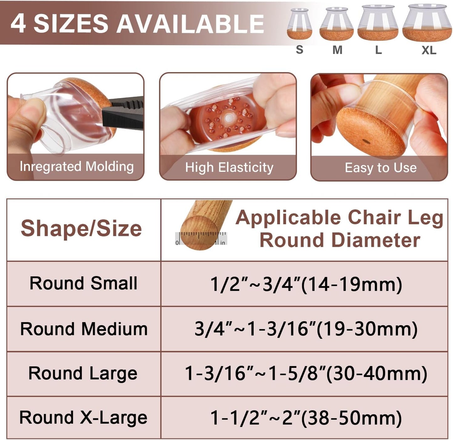 Chair Leg Floor Protectors Round Chair Leg Protectors for Hardwood Floors Silicone Caps Felt
