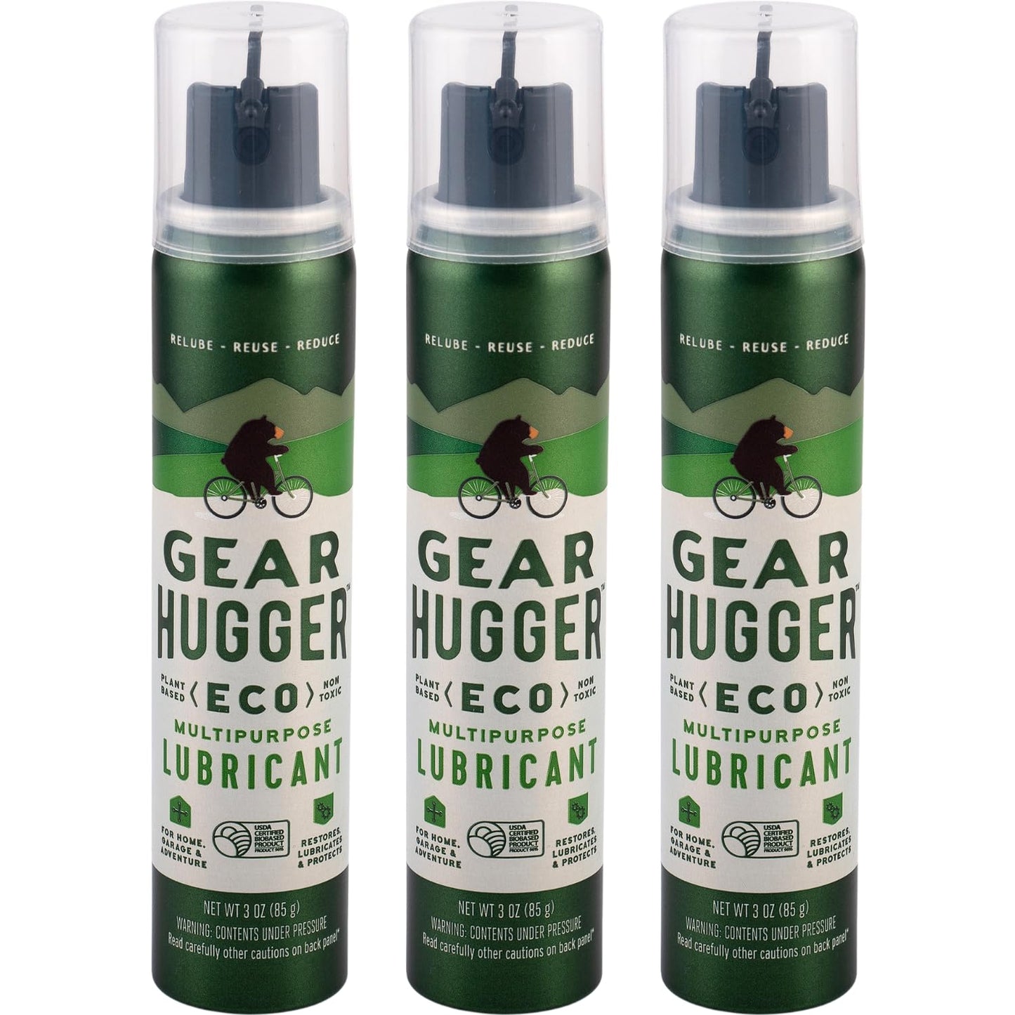 Gear Hugger Multipurpose Lubricant - Eco-Friendly (3 oz, Pack of 3), Rust Remover - Garage Door