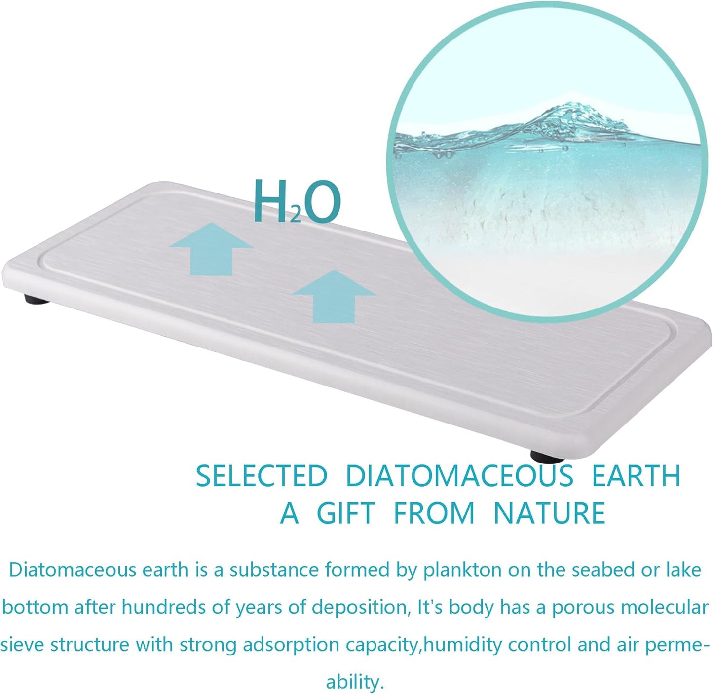2 Pcs Water Absorbing Stone Trays, Kitchen/Bathroom Sink Soap Dish, Diatomite Tray Used for Hand