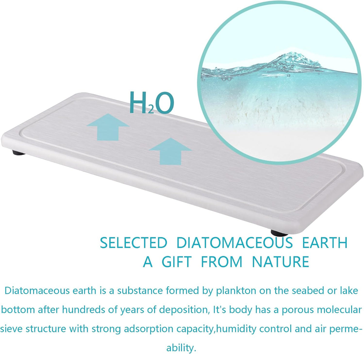 2 Pcs Water Absorbing Stone Trays, Kitchen/Bathroom Sink Soap Dish, Diatomite Tray Used for Hand