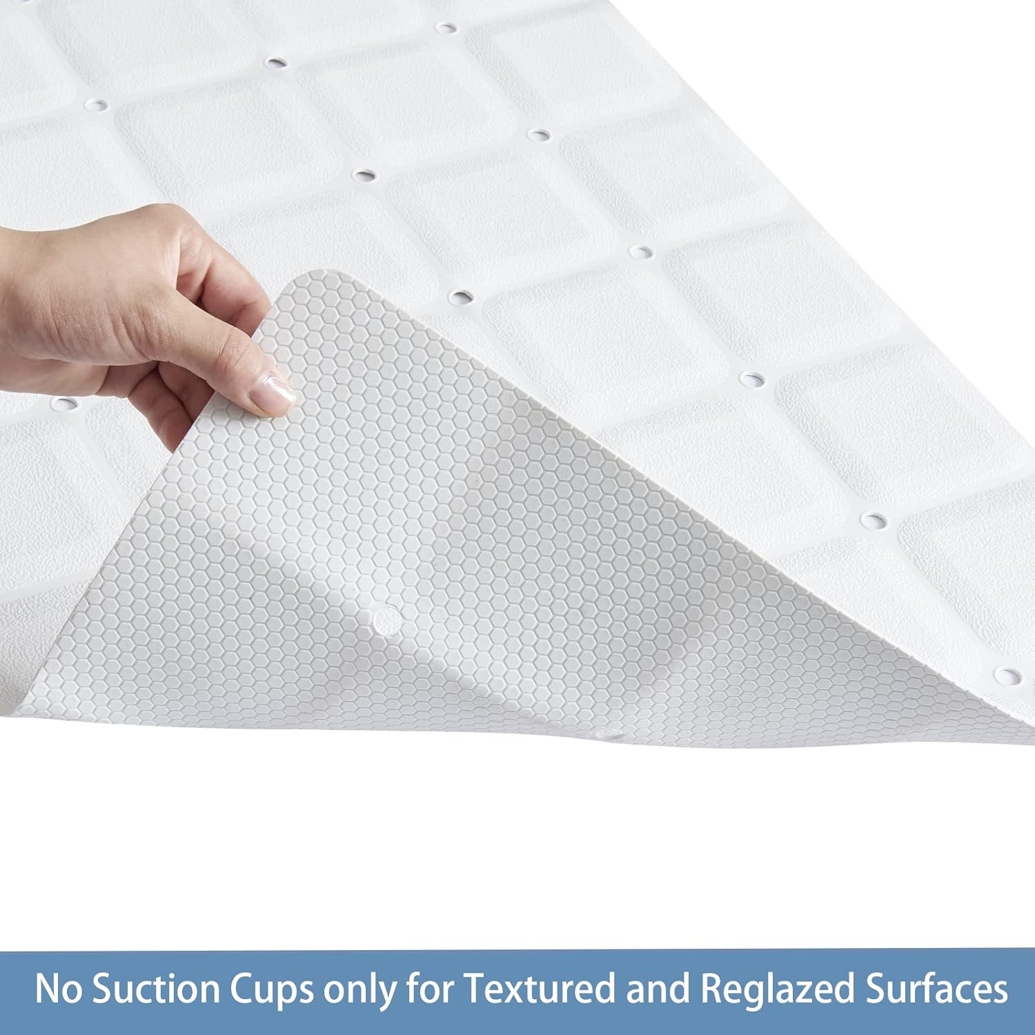 Foldable Silicone Bathtub Mat: Jumbo Size Heavy Duty Safety Bath Mat for Tub Without Suction Cups