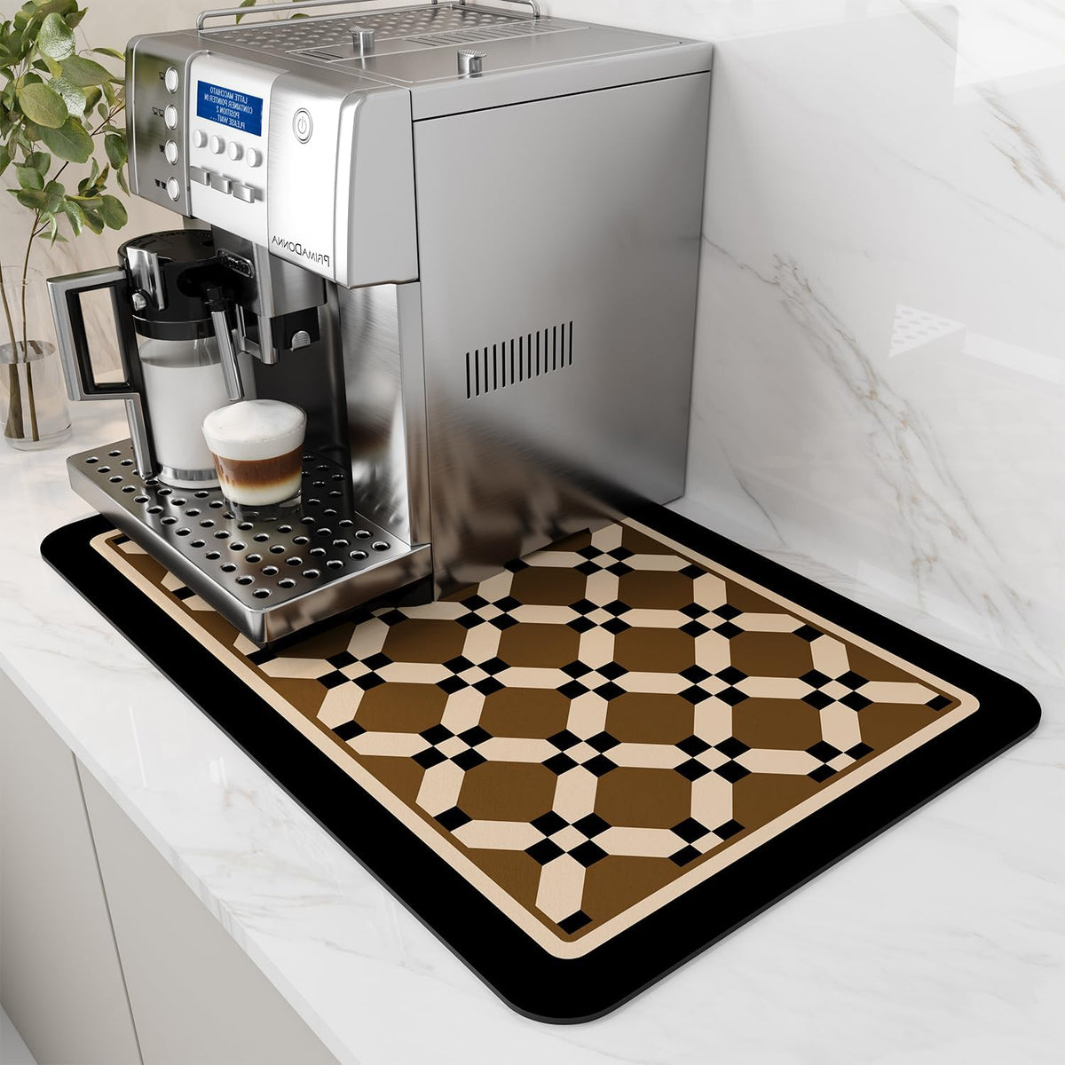 AMOAMI Coffee Mat Hide Stain Rubber Backed Absorbent Dish Drying Mat for Kitchen Counter - Fits