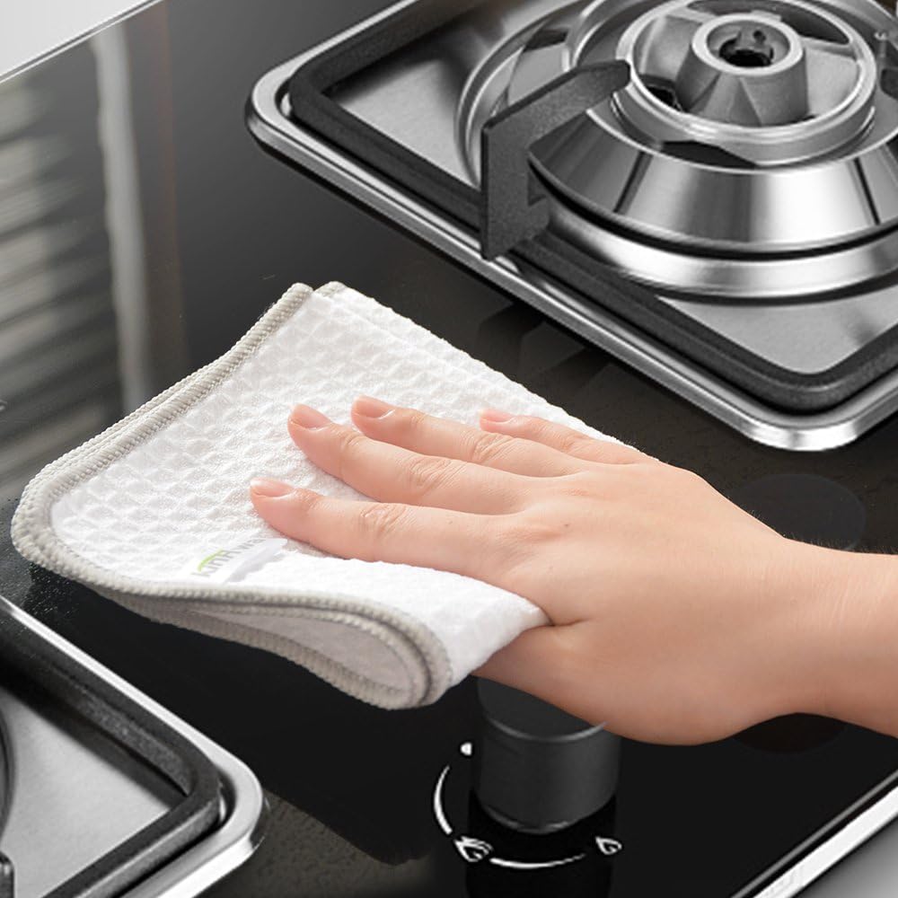 KinHwa Microfiber Dish Cloths Thick Waffle Weave Kitchen Dish Rags Ultra Absorbent Dishcloths