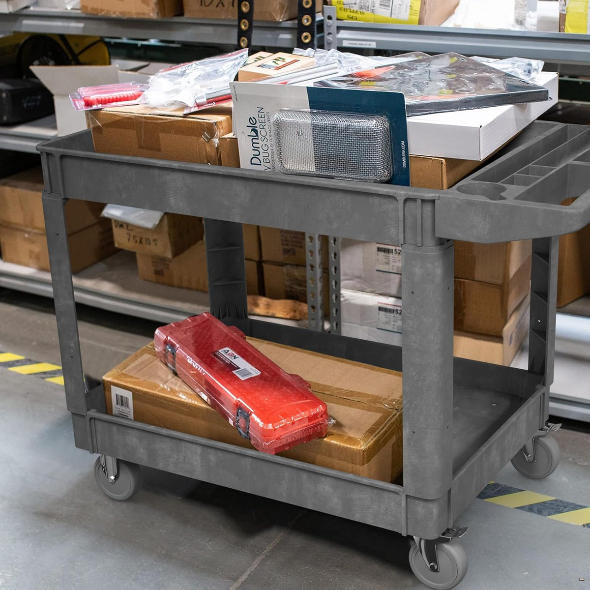 Heavy-Duty Utility Cart Tool Cart, Extra Large Rolling Carts with Storage Handle, Work Cart Service
