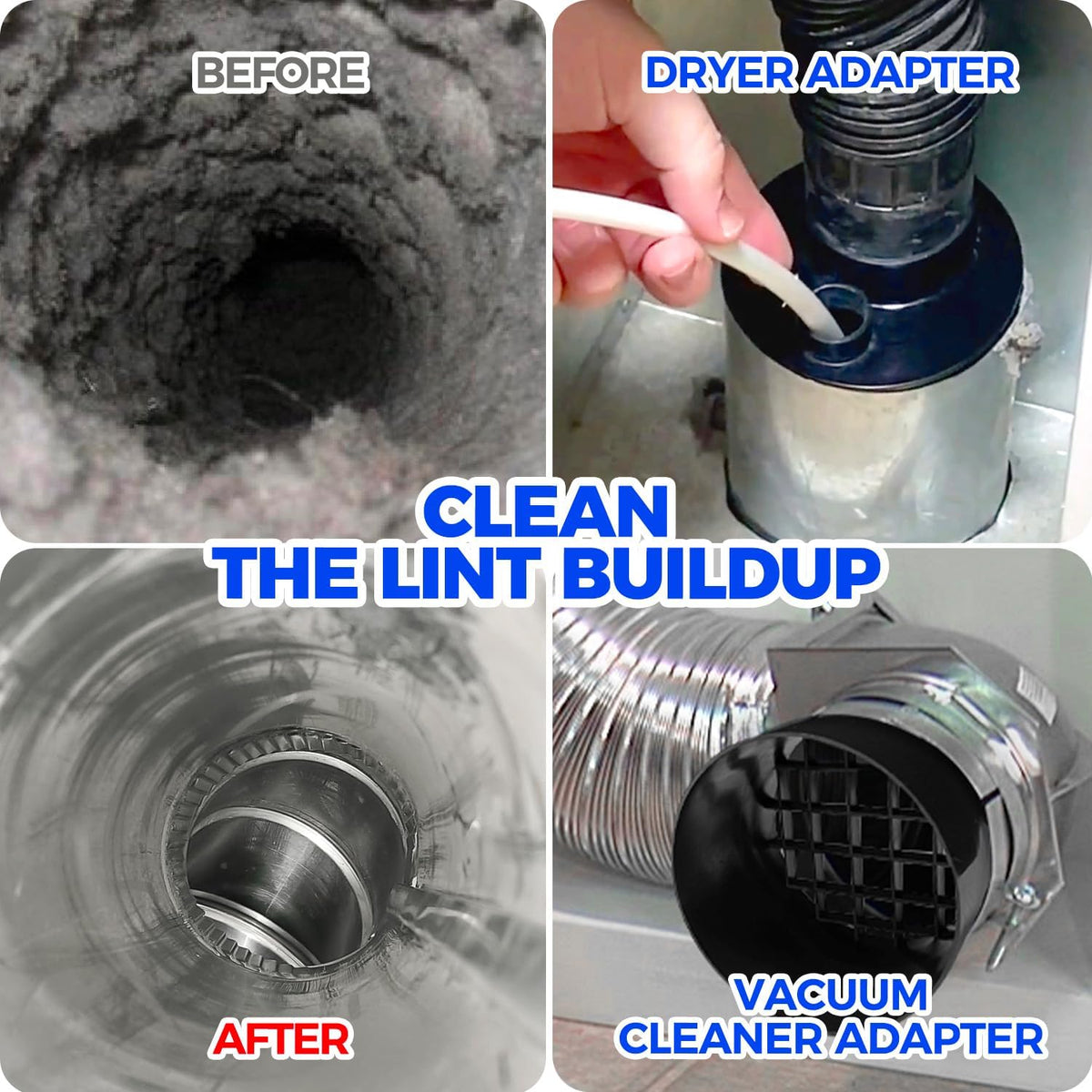 Holikme 50 Pieces 32 Feet Dryer Vent Cleaner Kit, Dryer Cleaning Tools, Include Dryer Vent Brush