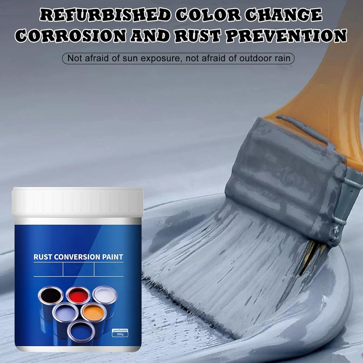 Weatherproof Rust Converter Paint for Metal, Rust Remover for Metal and Primer, Water-Based