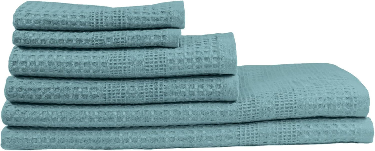 GILDEN TREE Waffle Towel Set Quick Dry Thin | 2 Bath Towels | 2 Hand Towels | 2 Washcloths, Classic