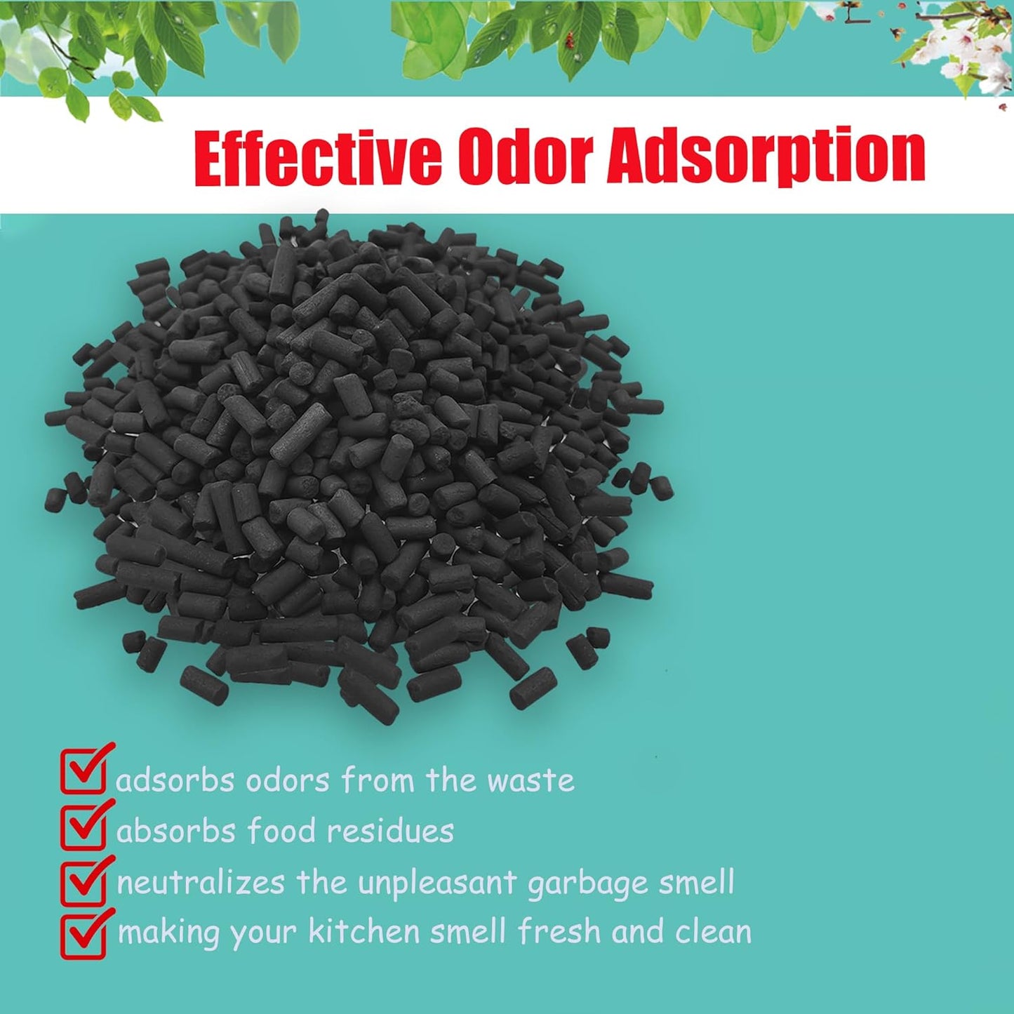 1.55 Pounds Oversized Pack Replacement Odor Absorbing Filter Refills for Smart Waste Kitchen