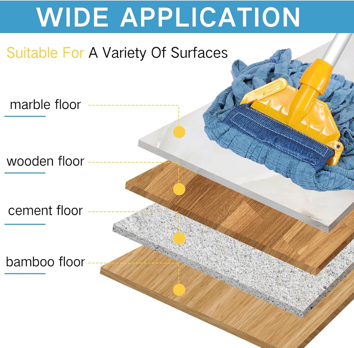 Lallisa 10 Pcs Commercial Mop Head Replacement Tube Microfiber Mop Heads for Floor Cleaning