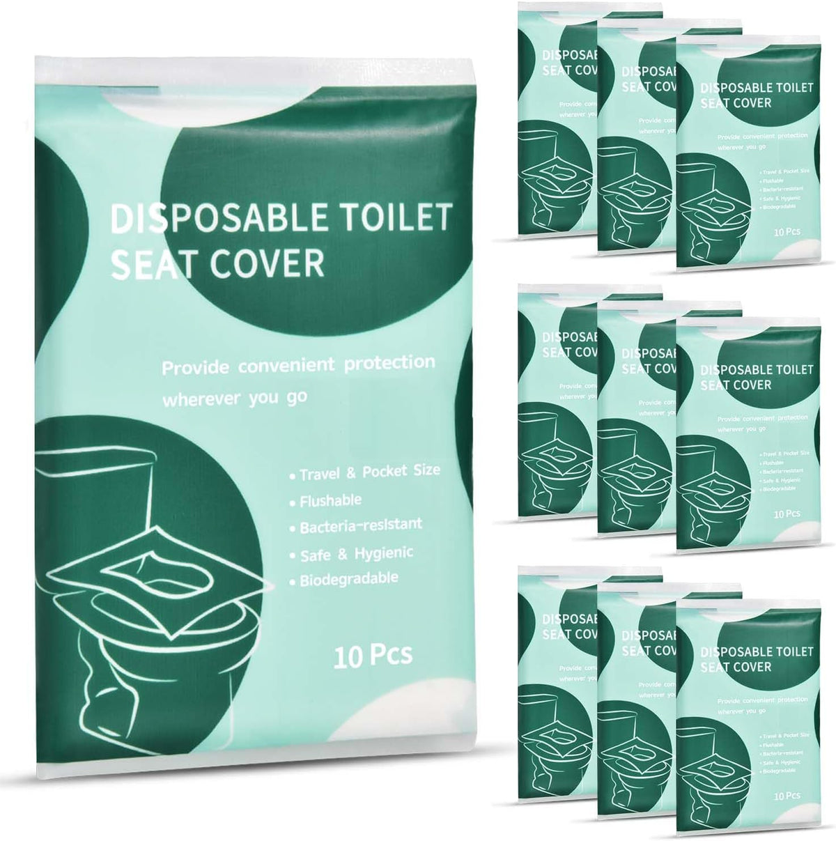 90 Pcs Disposable Flushable Paper Toilet Seat Covers Travel Supplies Essentials for Airplane