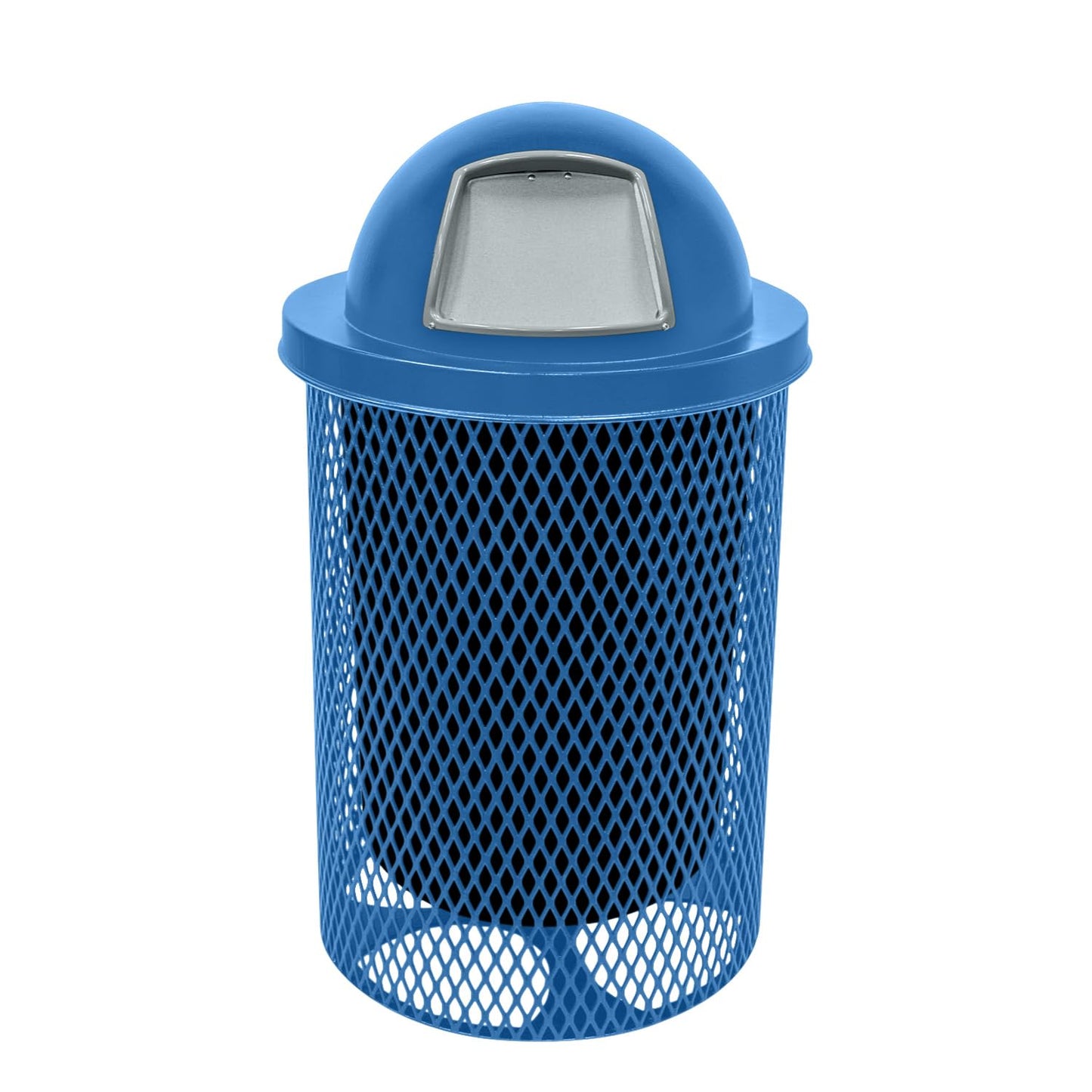 COATEDOUTDOORFURNITURE RDT-TXTLBL Heavy Duty 32 Gallon Round Trash Receptacle, Liner Included