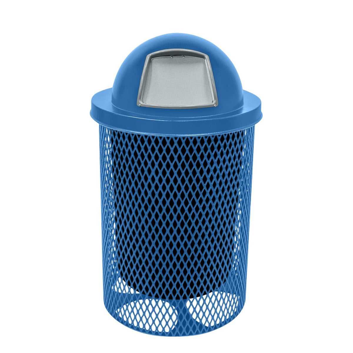 COATEDOUTDOORFURNITURE RDT-TXTLBL Heavy Duty 32 Gallon Round Trash Receptacle, Liner Included