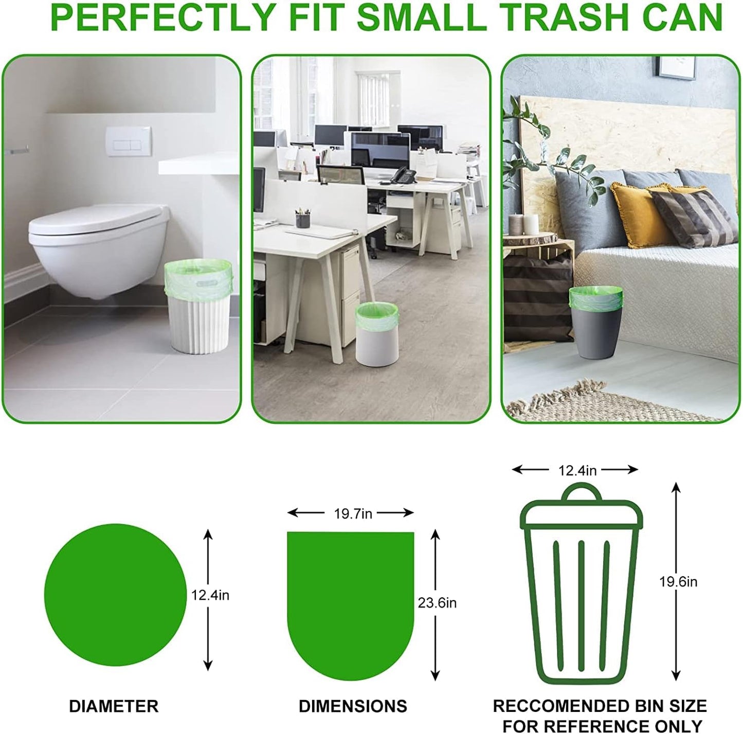 5.2 Gallon Biodegradable Trash Bags (THICKENED) | Eco Friendly, Unscented, 20L Strong Multipurpose