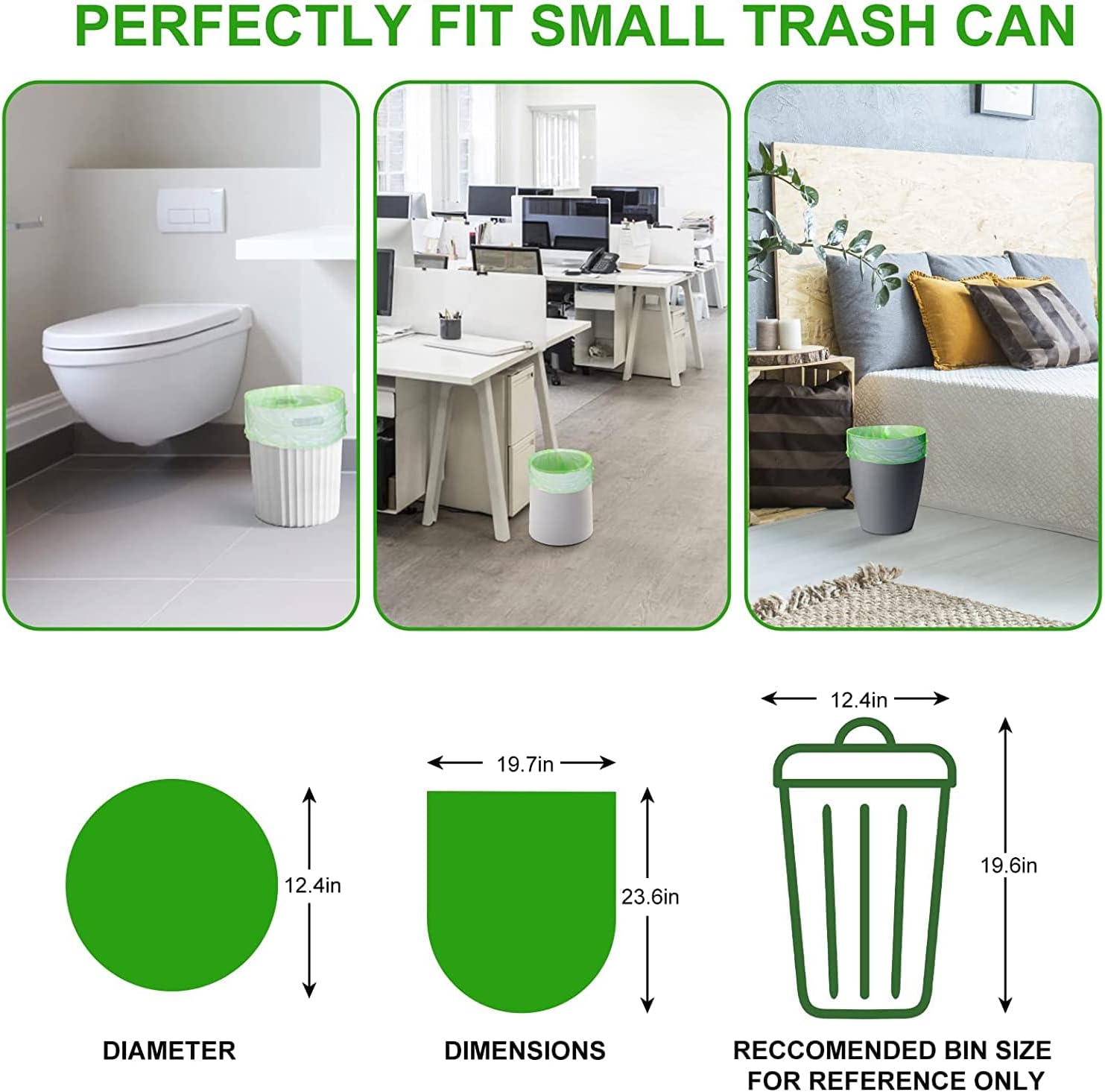 5.2 Gallon Biodegradable Trash Bags (THICKENED) | Eco Friendly, Unscented, 20L Strong Multipurpose
