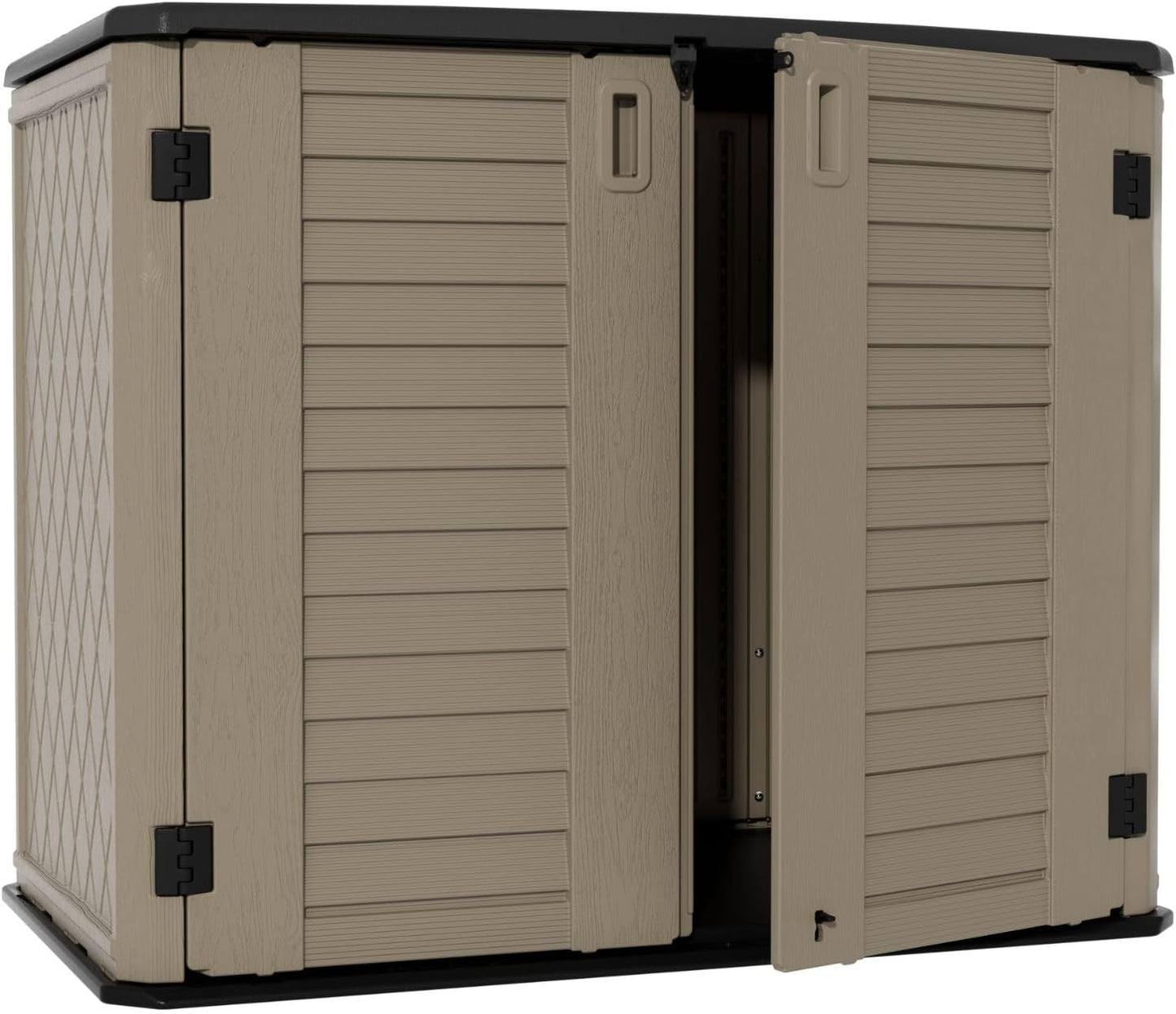 ZZM 4x2.5 FT Outdoor Storage Shed, Resin Waterproof Storage Cabinet for Garden Tools with Lockable