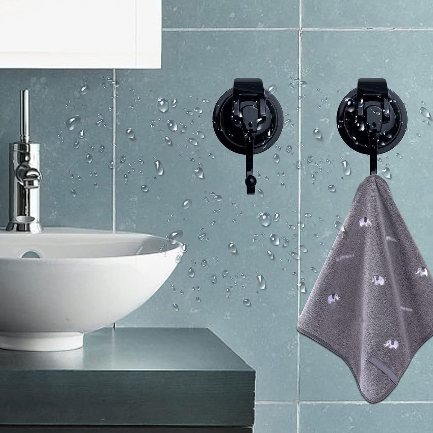 Heavy Duty Suction Cup Hooks for Shower, Bathroom Robe, Garland Decoration - Vacuum Glass Hooks