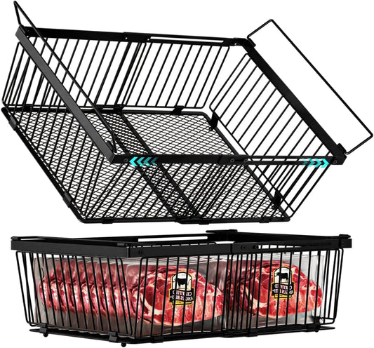 Large Freezer Organizer Bins，Upgraded Bottom Leak-Proof net，Fit 10 to 20 Cu Ft Chest Freezer，2
