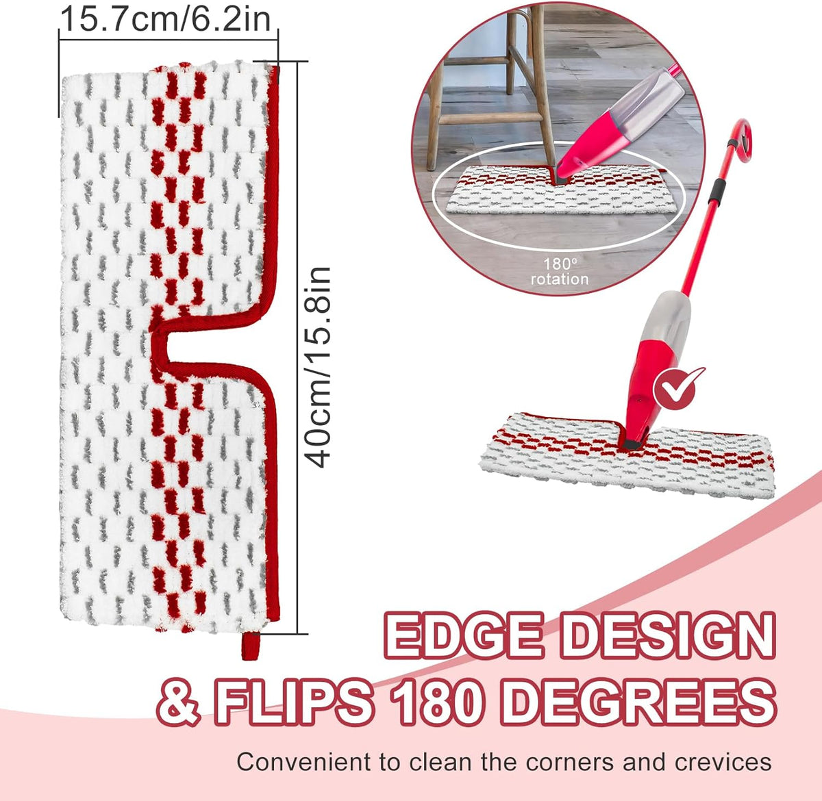 Spray Mop Pads Compatible with Promist Max - Reusable Mop Refills for Oceda Promist Max, Microfiber