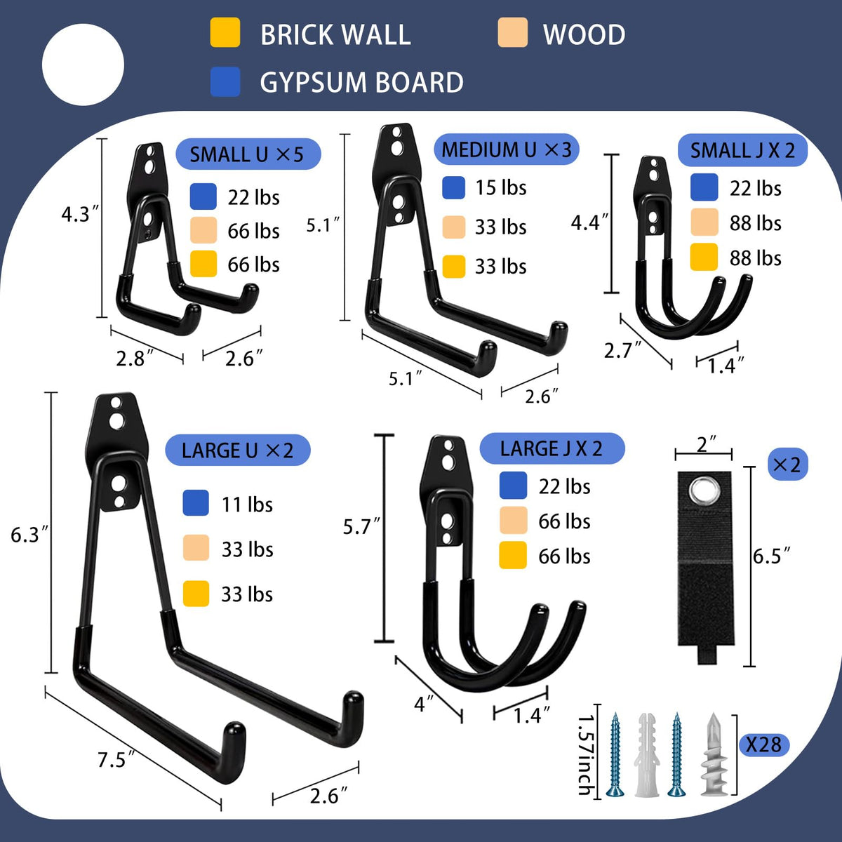 KOFANI Steel Garage Storage Hooks, 16 Pack Anti-Slip Coating – view 2