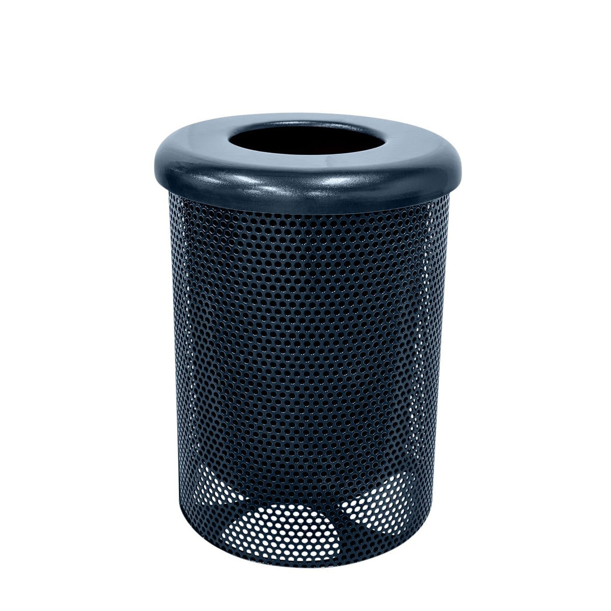 COATEDOUTDOORFURNITURE RFT-P-DBL Heavy Duty Round Trash Receptacle with Flat Top, Liner Included